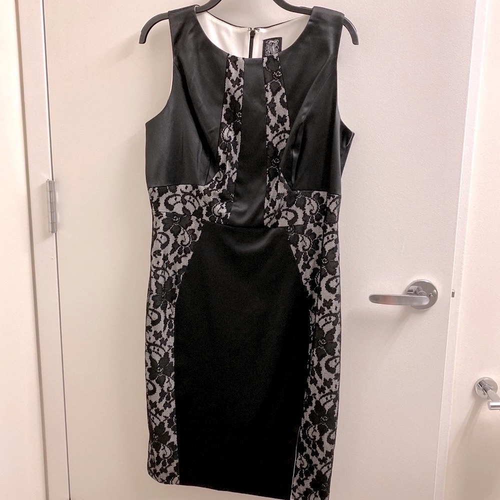 Elegant Black and Gray Sleeveless Dress